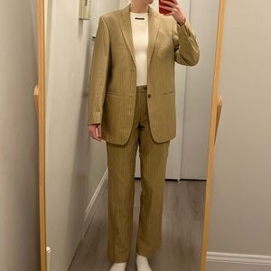 Vintage Brown Pinstripe Suit